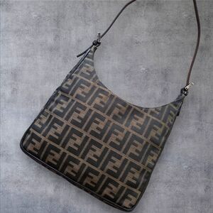 Fendi Vintage Zucca Shoulder Hobo Bag
